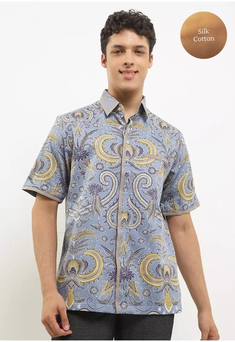 Adiarsa Embroidery Short Sleeves Silk Cotton Adiarsa Embroidery Short Sleeves Silk Cotton