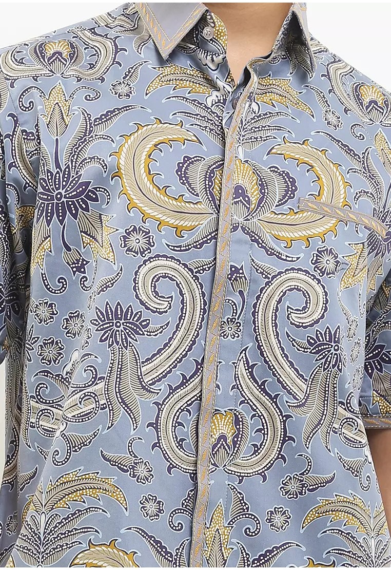 Adiarsa Embroidery Short Sleeves Silk Cotton Adiarsa Embroidery Short Sleeves Silk Cotton