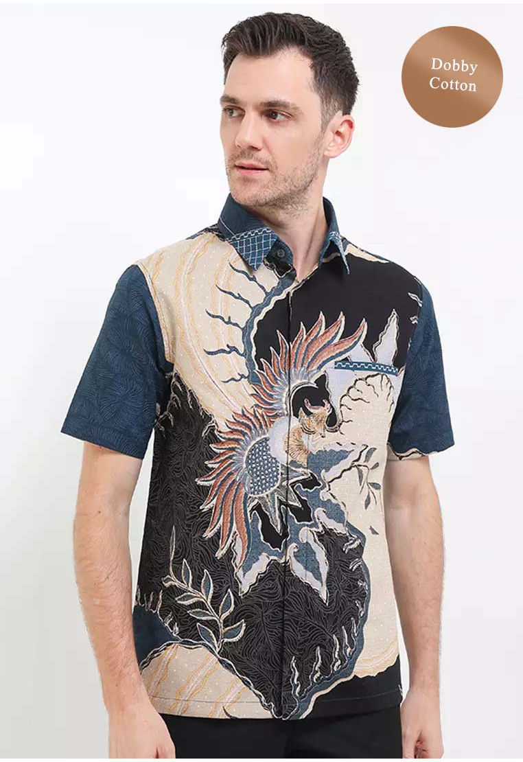 Kama Embroidery Short Sleeves Dobby Cotton Kama Embroidery Short Sleeves Dobby Cotton