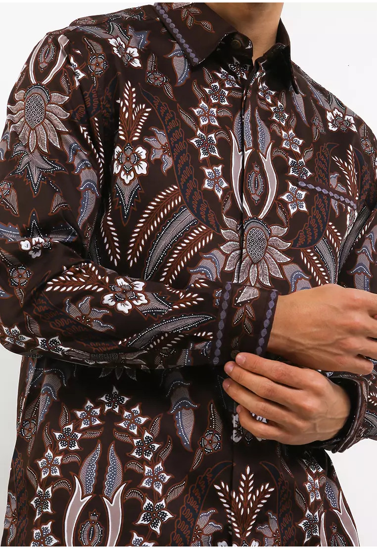 Adisana Embroidery Long Sleeves Silk Cotton